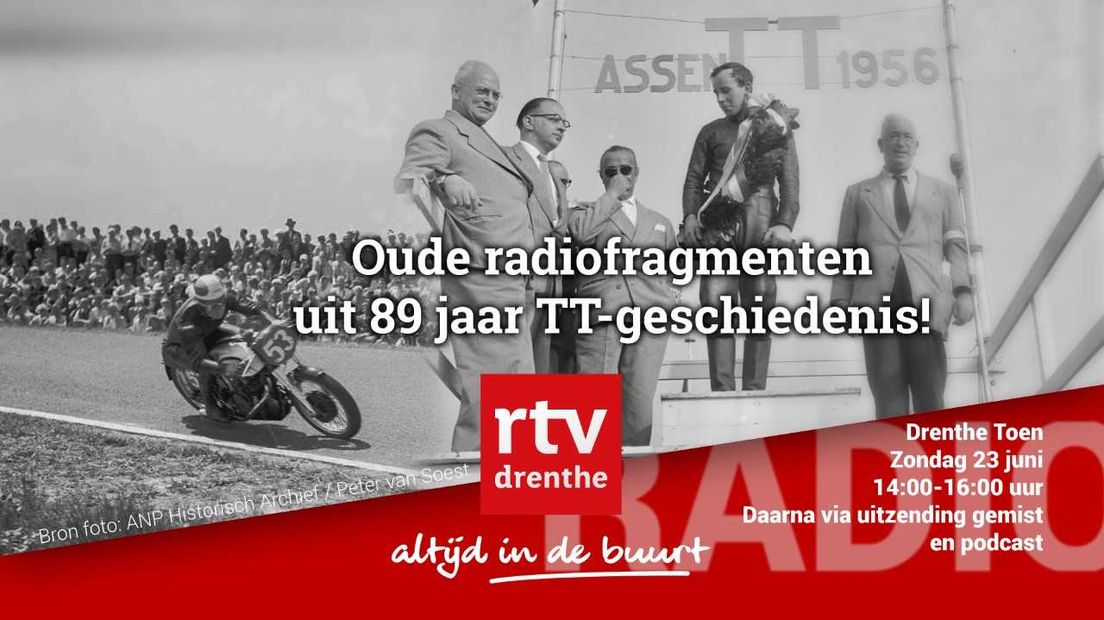 De uitzending is zondagmiddag 23 juni van 14.00-16.00 uur op Radio Drenthe (Rechten: ANP - bewerking: RTV Drenthe)
