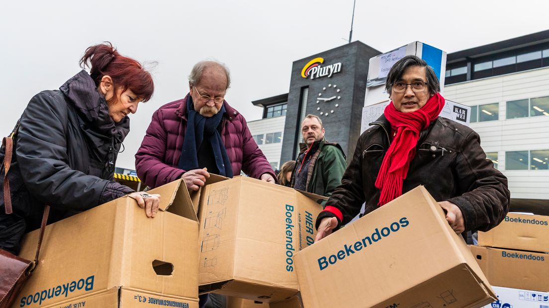 Een protestactie bij Pluryn, in januari van dit jaar.