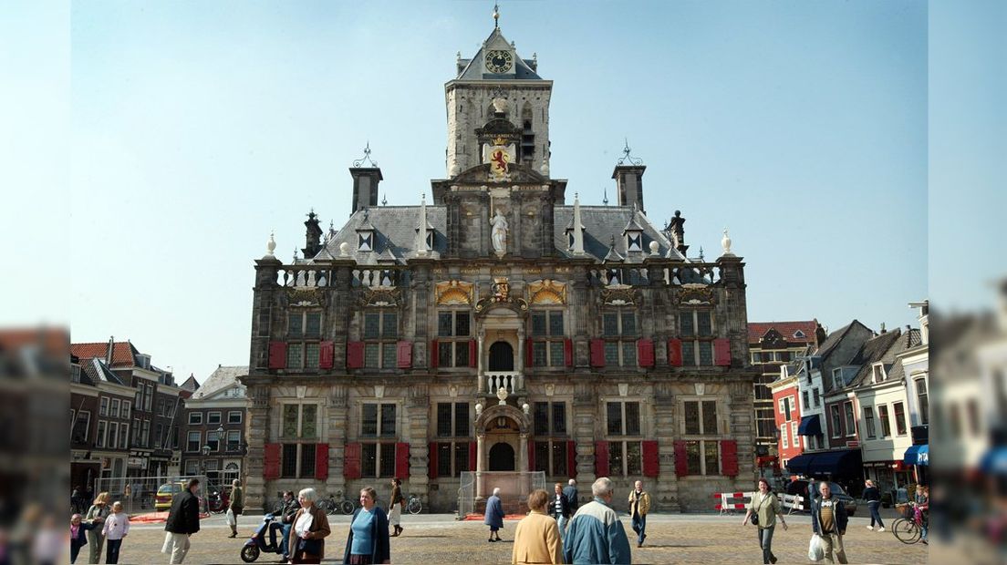 Het stadhuis van Delft op de Markt