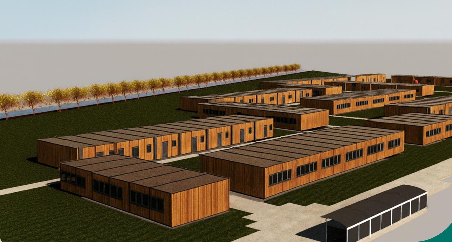 Een impressie van de opvanglocatie Krabbendijke