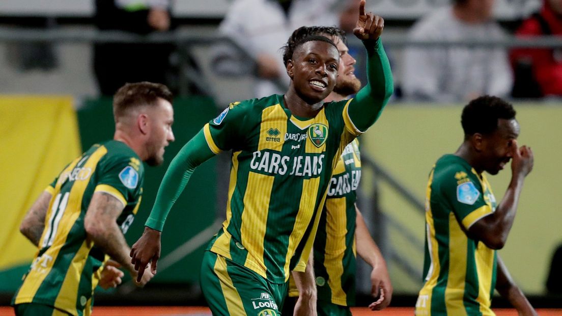 ADO Den Haag-verdediger Shaquille Pinas na zijn treffer