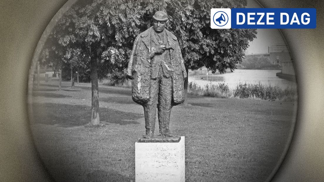 Het beeld van Maigret aan het Trekpad in Delfzijl