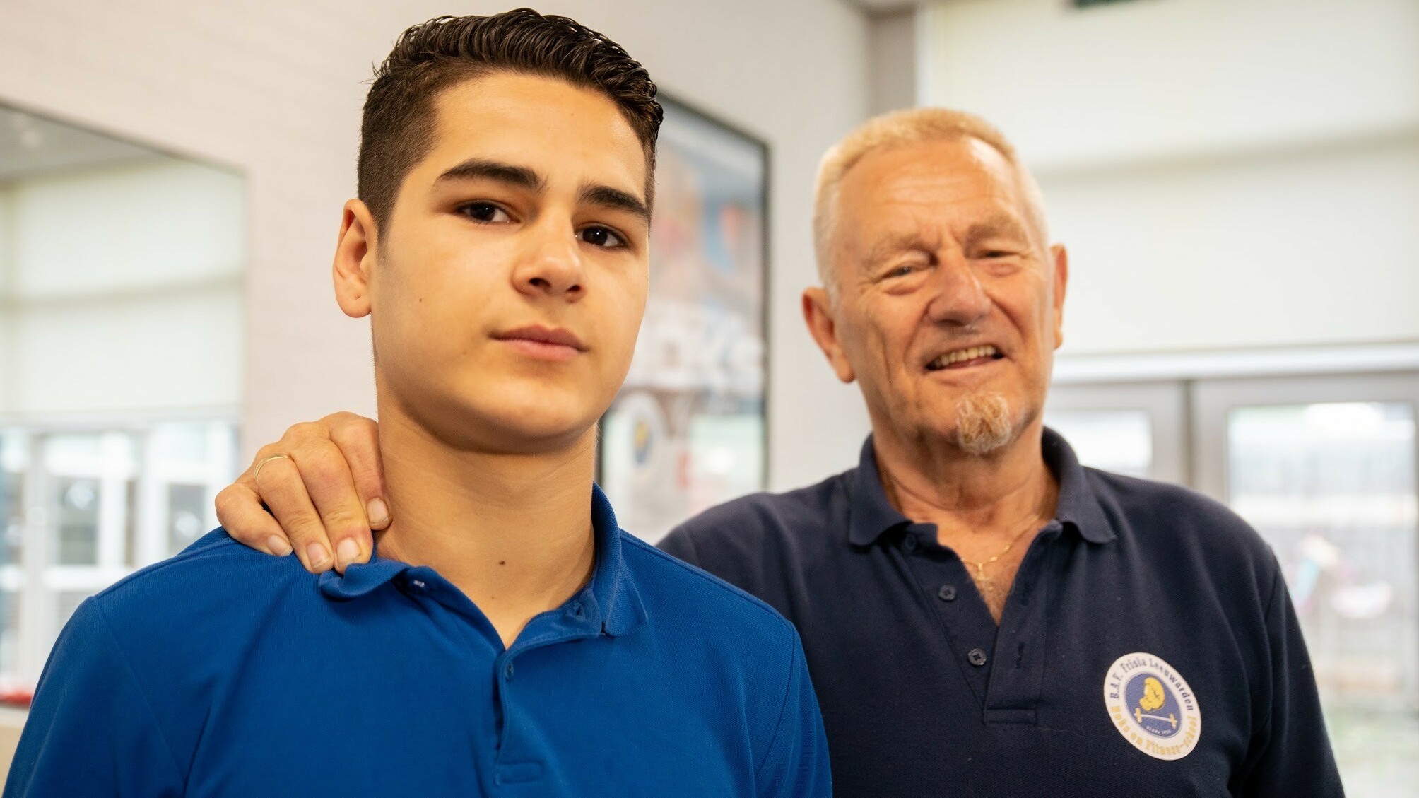 Piet Rozendaal, mei Farshid Bos, ien fan syn learlingen