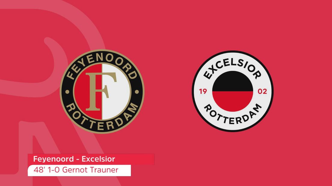 Zo klonk de 1-0 van Gernot Trauner bij Feyenoord-Excelsior op Radio Rijnmond