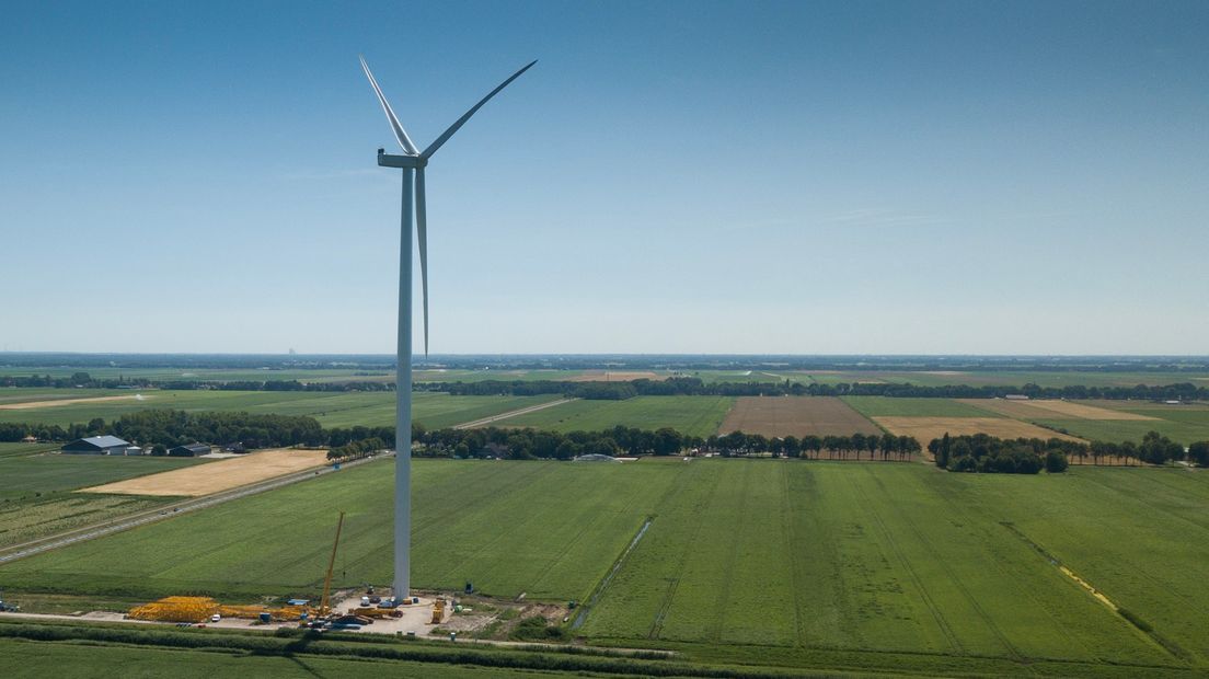 De eerste windmolen in het Drentse gebied (Rechten: Fred van Os/RTV Drenthe)