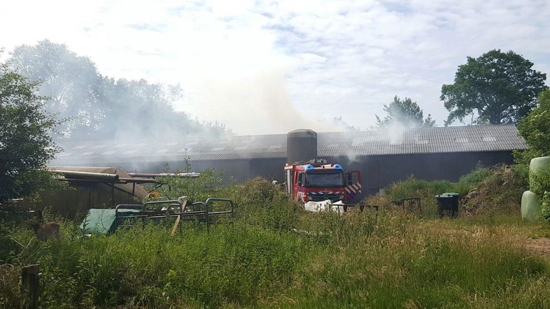Hooibrand in schuur in Haaksbergen