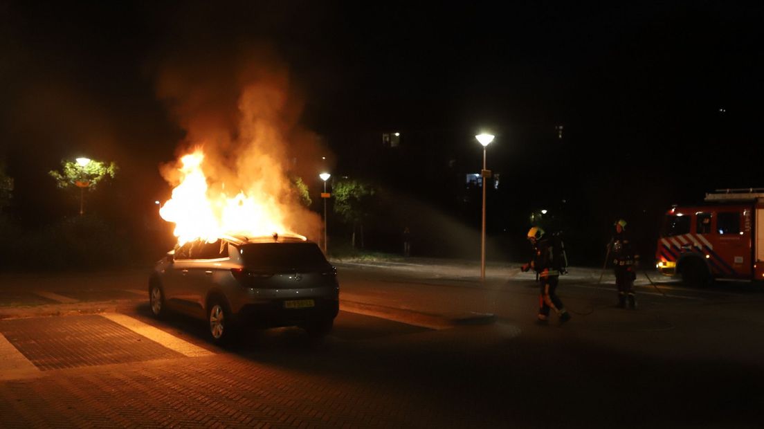 Autobrand in Leiden