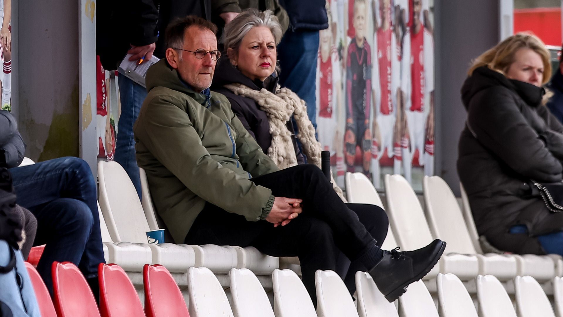 Hans Schrijver op de tribune by Ajax - Harkemase Boys