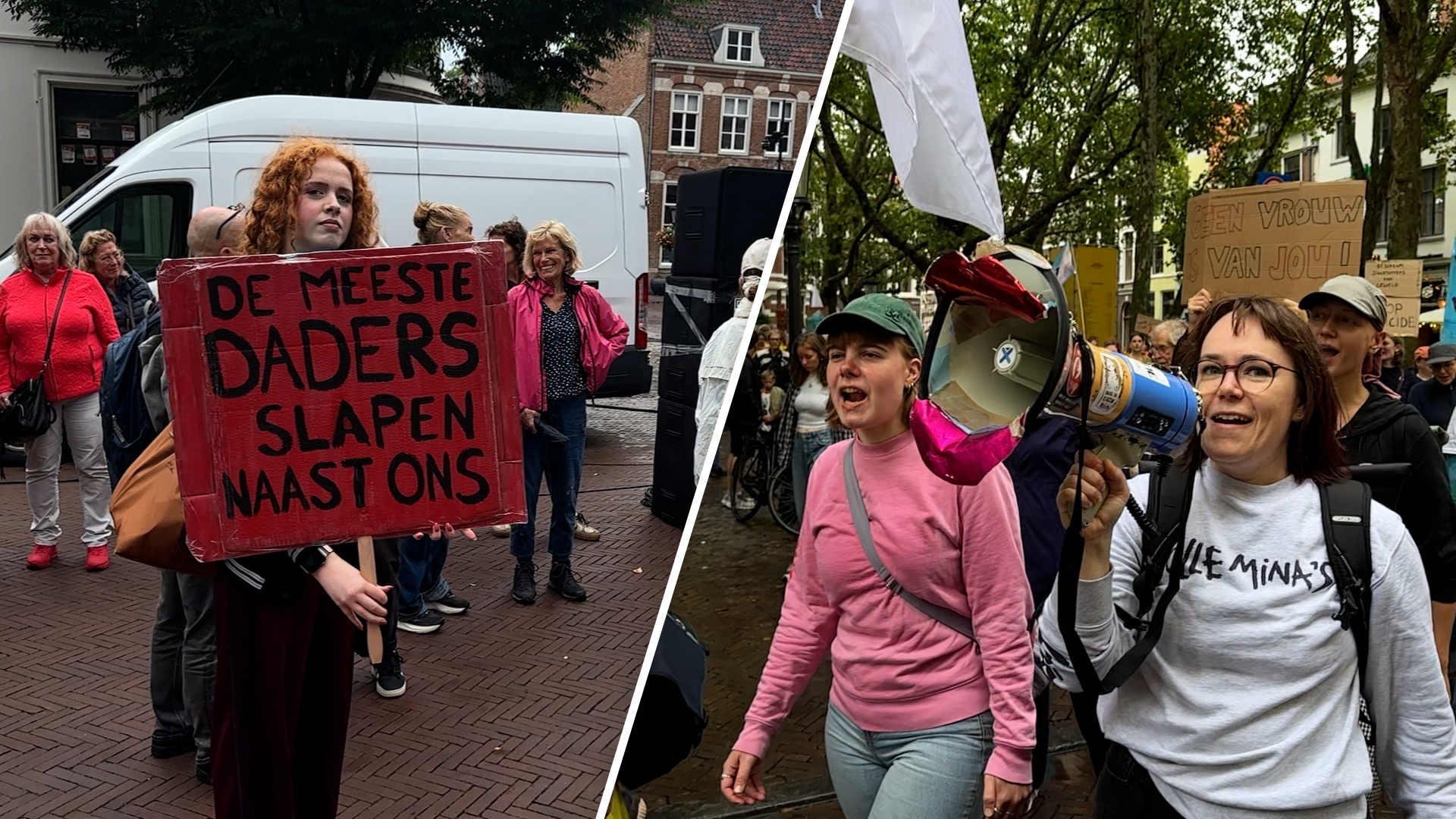 'Blijf met je klauwen, van alle vrouwen'. Honderden mensen vragen aandacht voor geweld tegen vrouwen