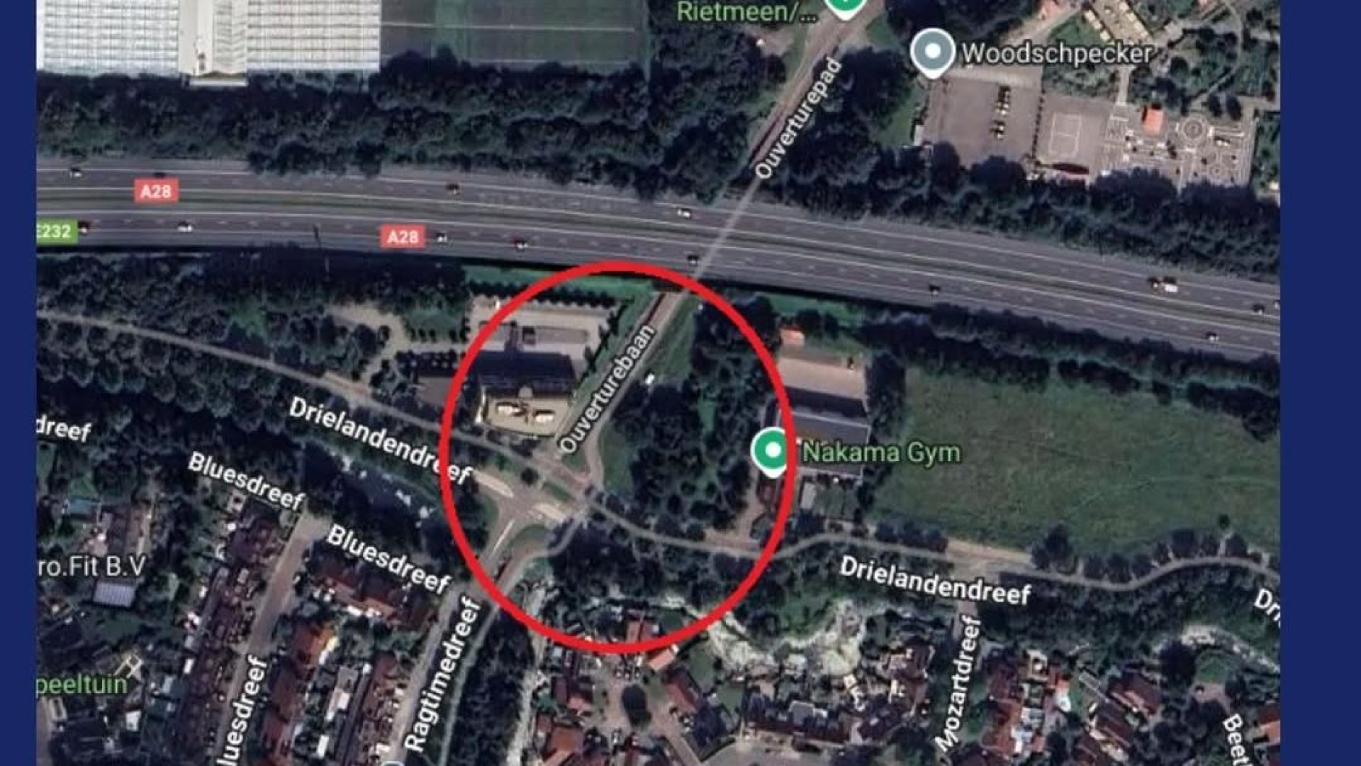 De locatie van het ongeluk.