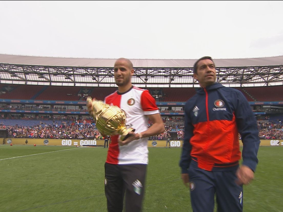 Karim el Ahmadi na de bekerwinst met Feyenoord