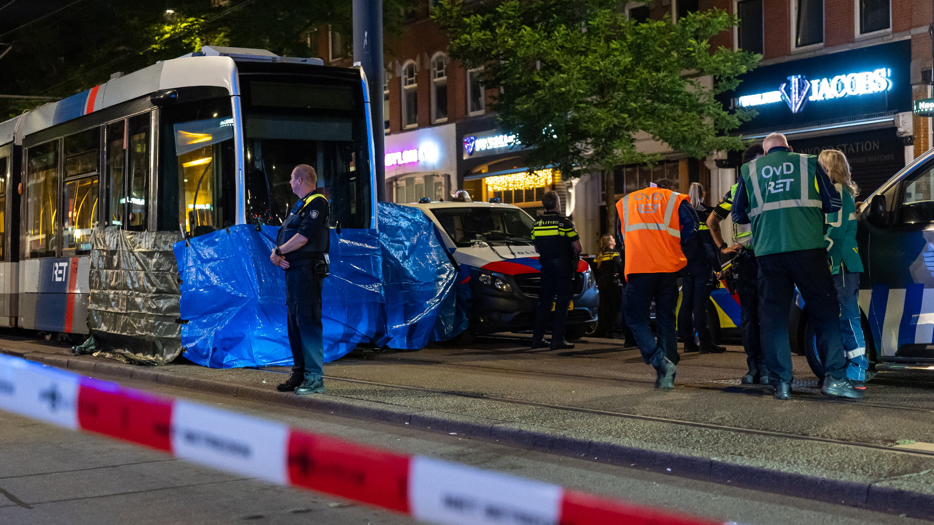 De 1e Middellandstraat na het ongeluk.