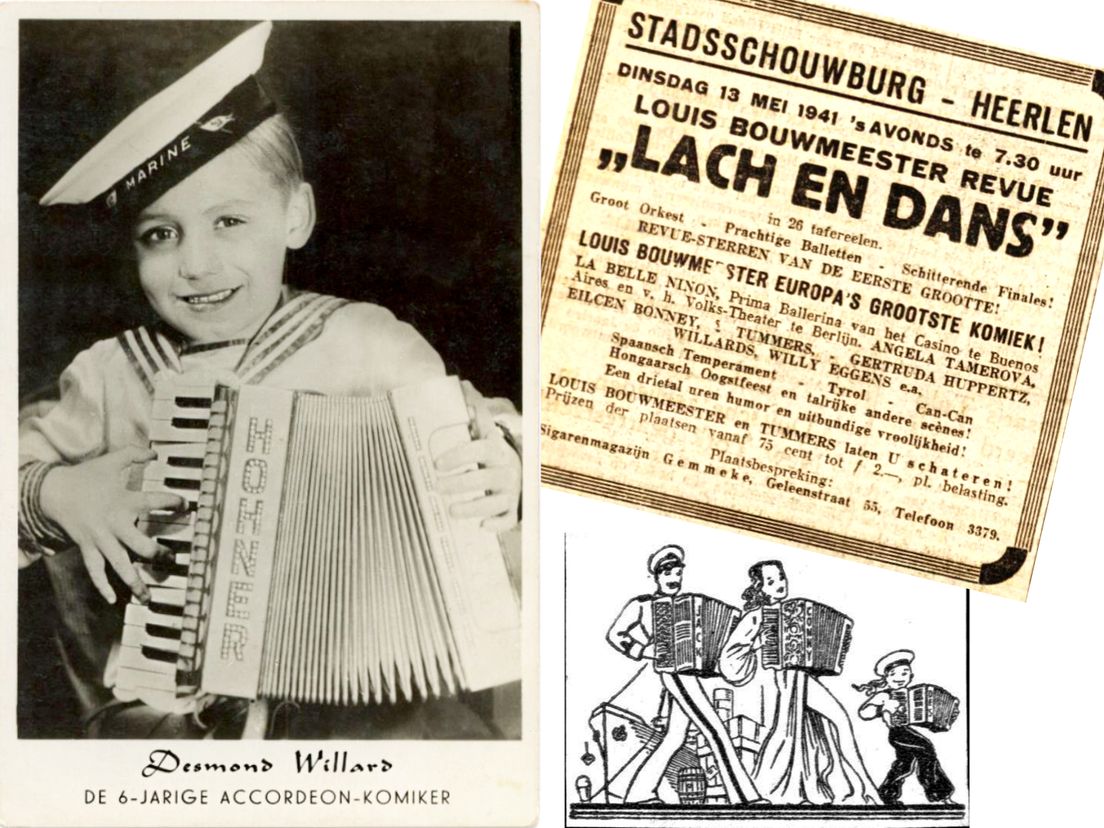 Desmond Willard, die in 1941, op vierjarige leeftijd, zijn debuut maakte in de revue 'Lach en Dans'.