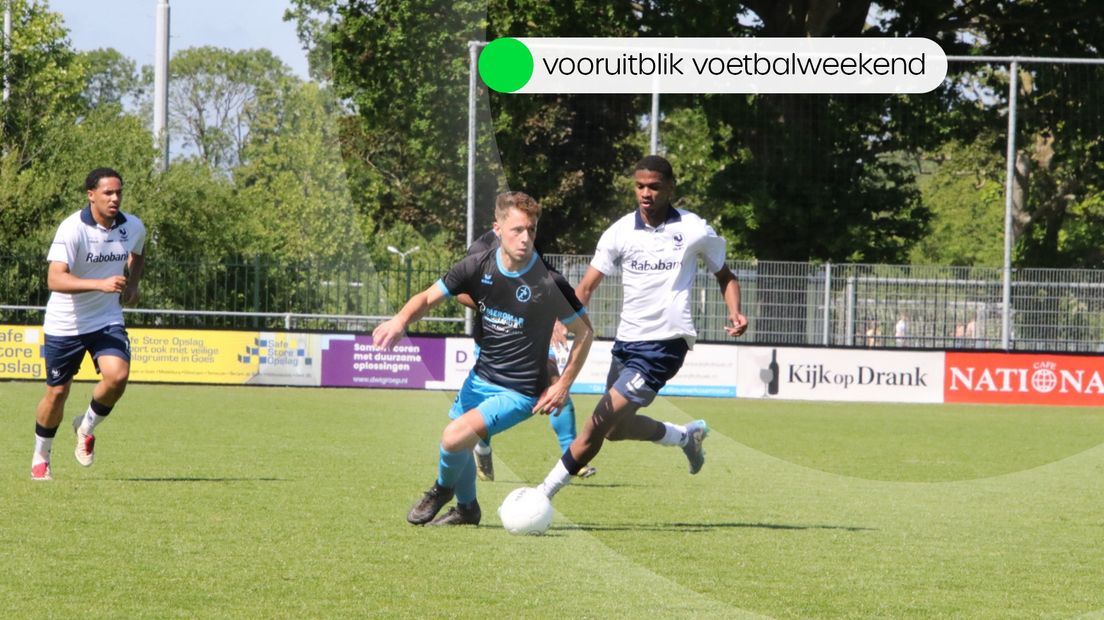 Een moment uit het duel van GOES tegen Quick van vorig weekeinde