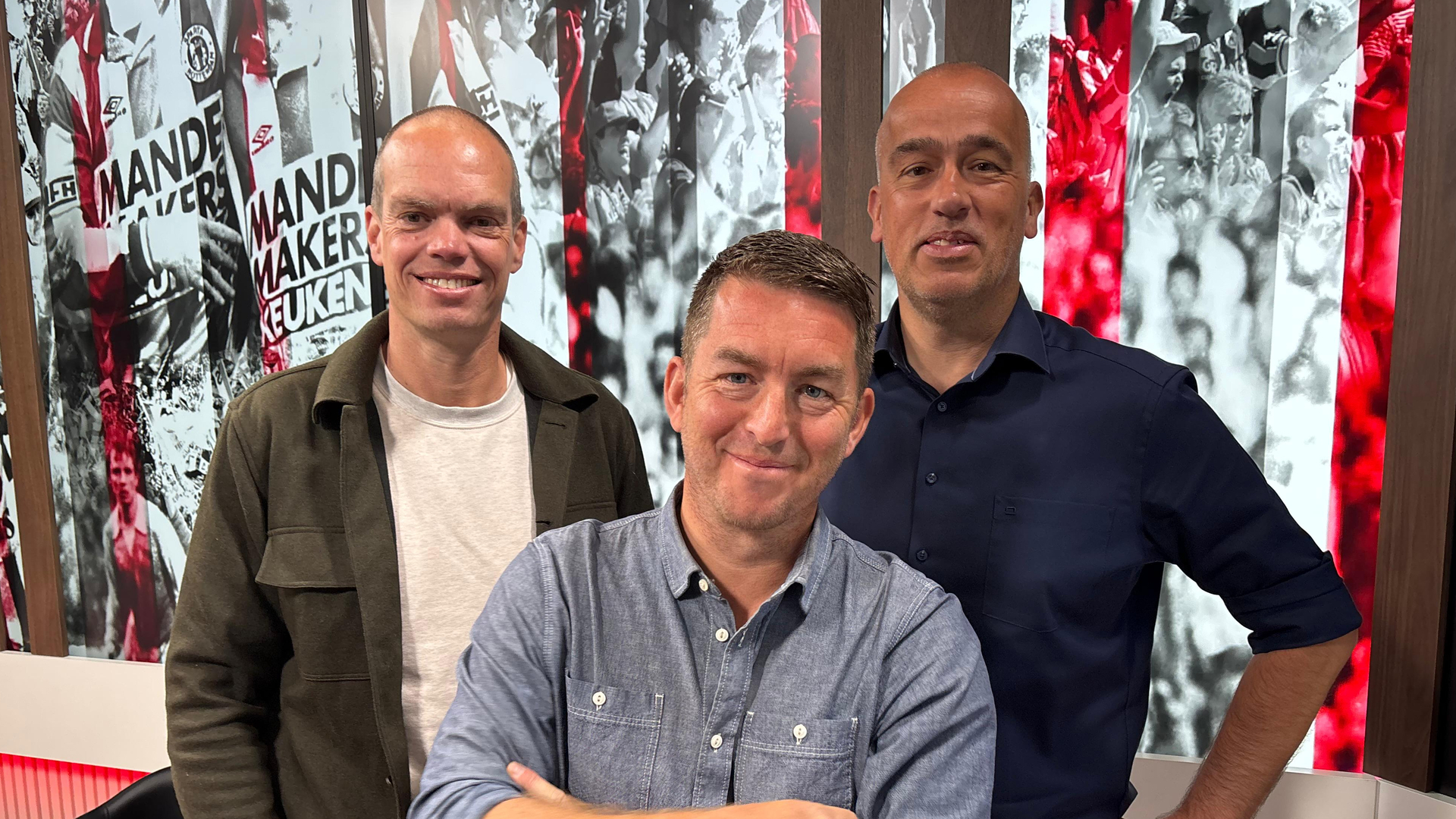 Frank Stout, Anton Slotboom en Ruud van Os in de nieuwe studio van Sparta naar Voren!