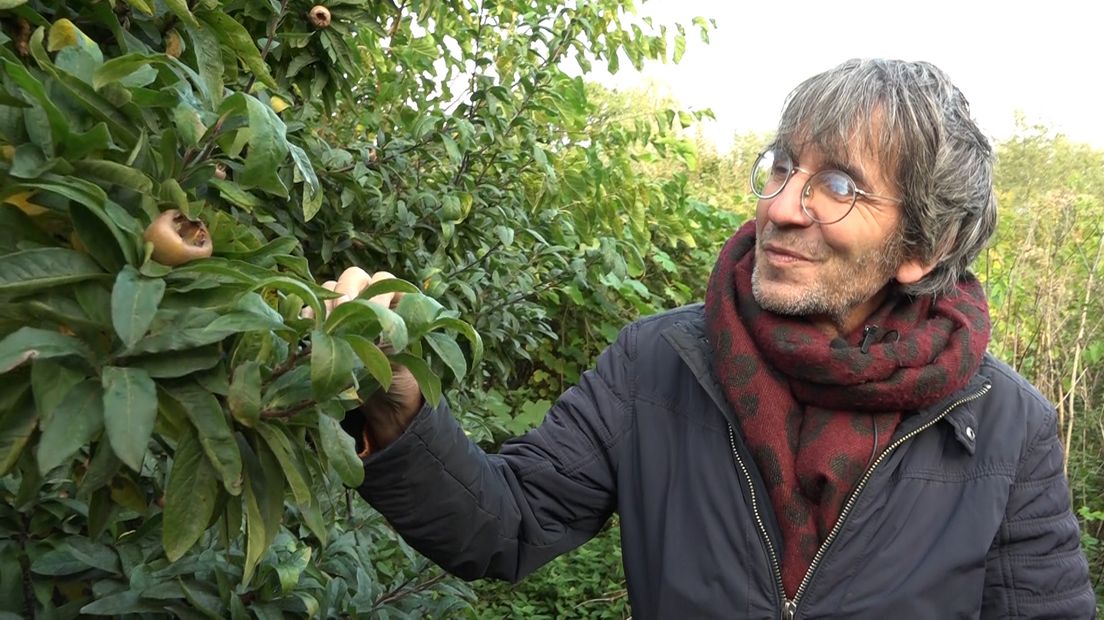 Wouter van Eck in een voedselbos.