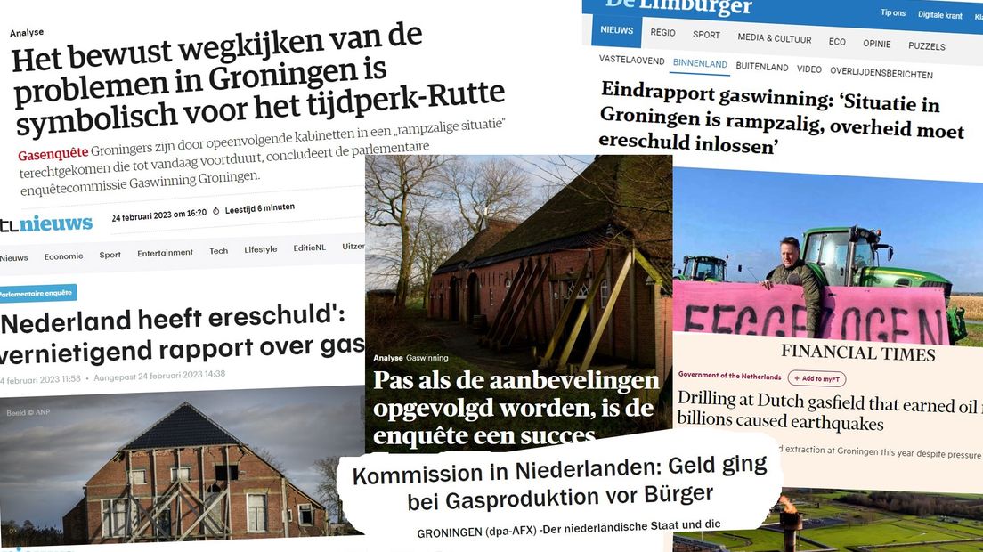 Nieuwskoppen naar aanleiding van de presentatie van het gasrapport