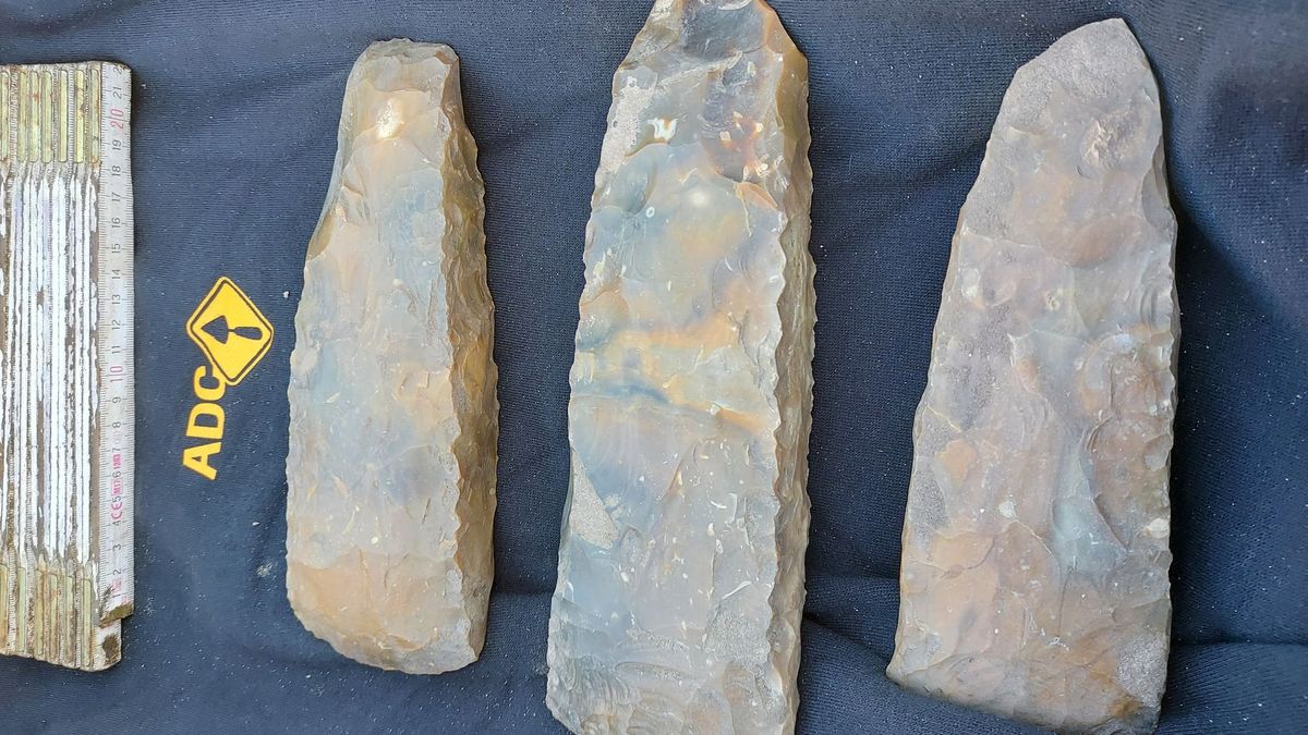 Eeuwenoude vuurstenen bijlen gevonden bij opgravingen in Collendoorn
