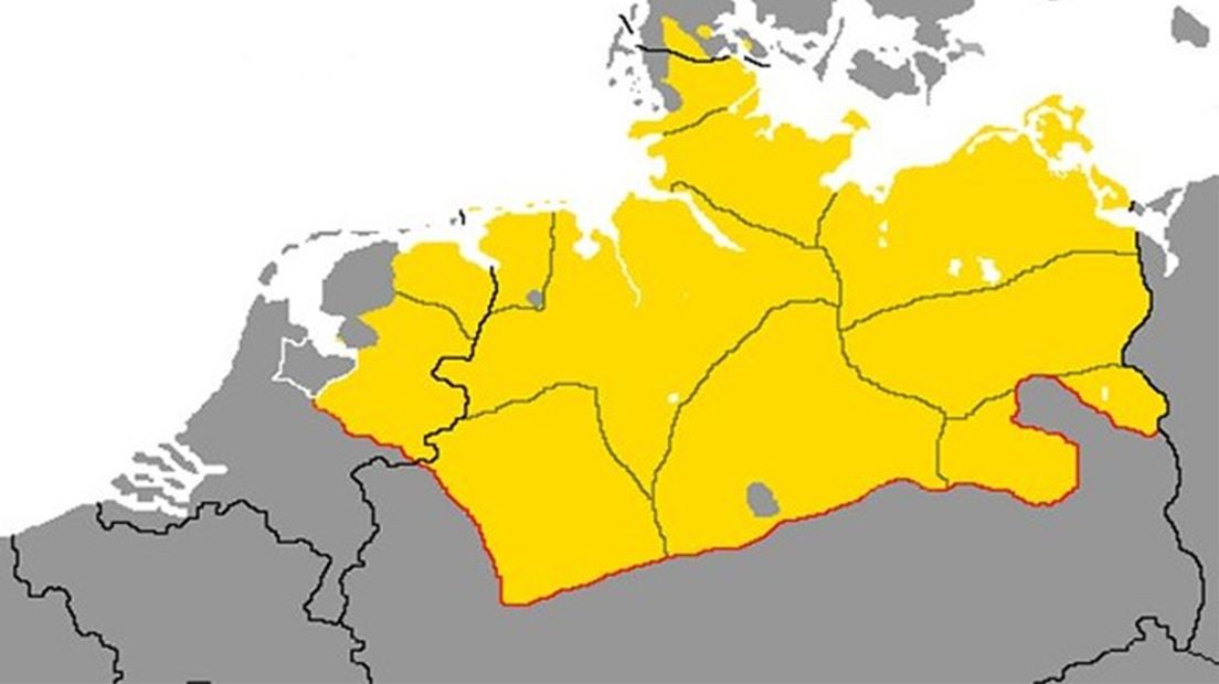 Het Nedersaksisch taalgebied.