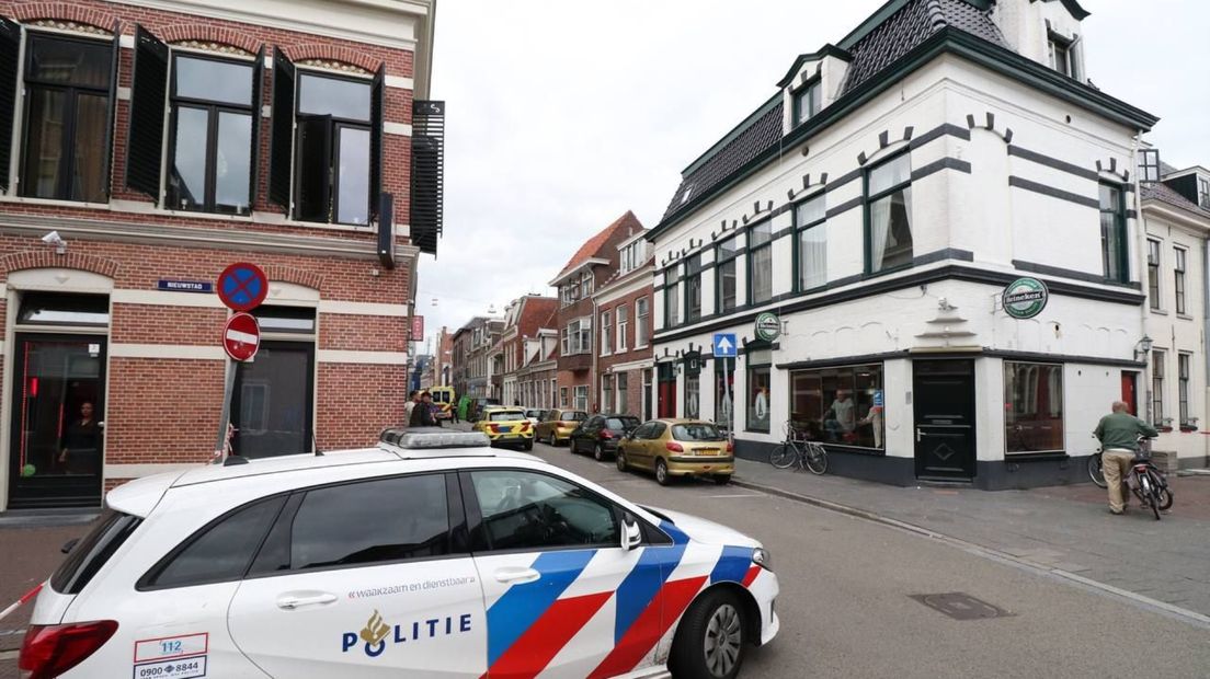 Kruising Nieuwstad-Haddingestraat, niet lang na de schietpartij waarbij een man om het leven kwam