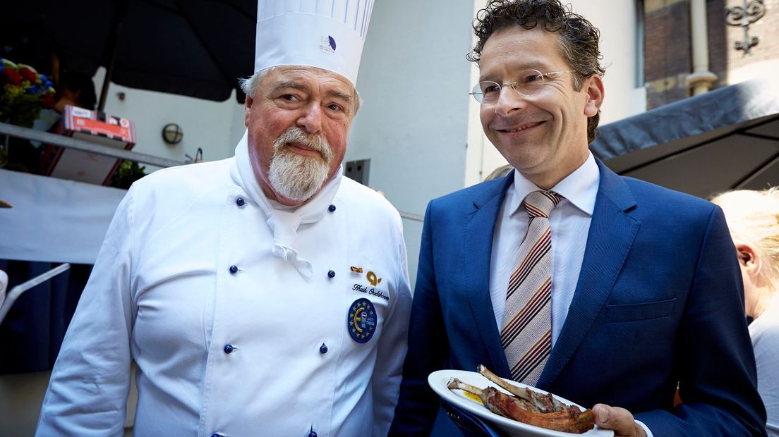 Chef-kok Oudshoorn met minister van Financiën Dijsselbloem uit Wageningen op de editie van 2014