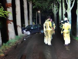 Auto botst tegen boom in Dwingeloo, inzittende gewond