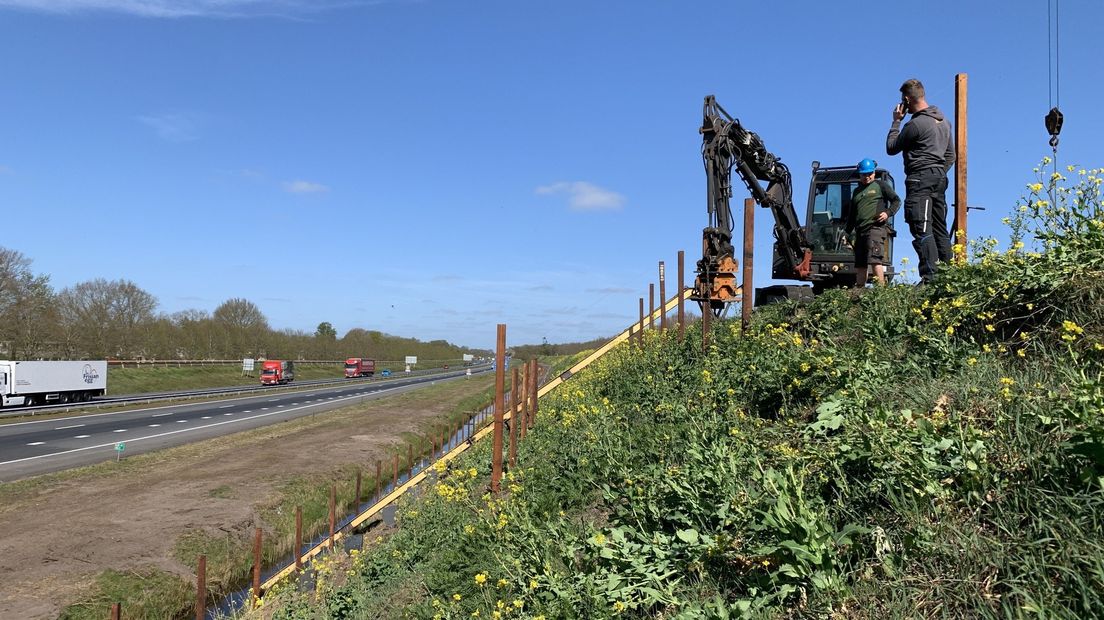 De sinnewâl by de A32 moat noardlik fan Aldskoat komme