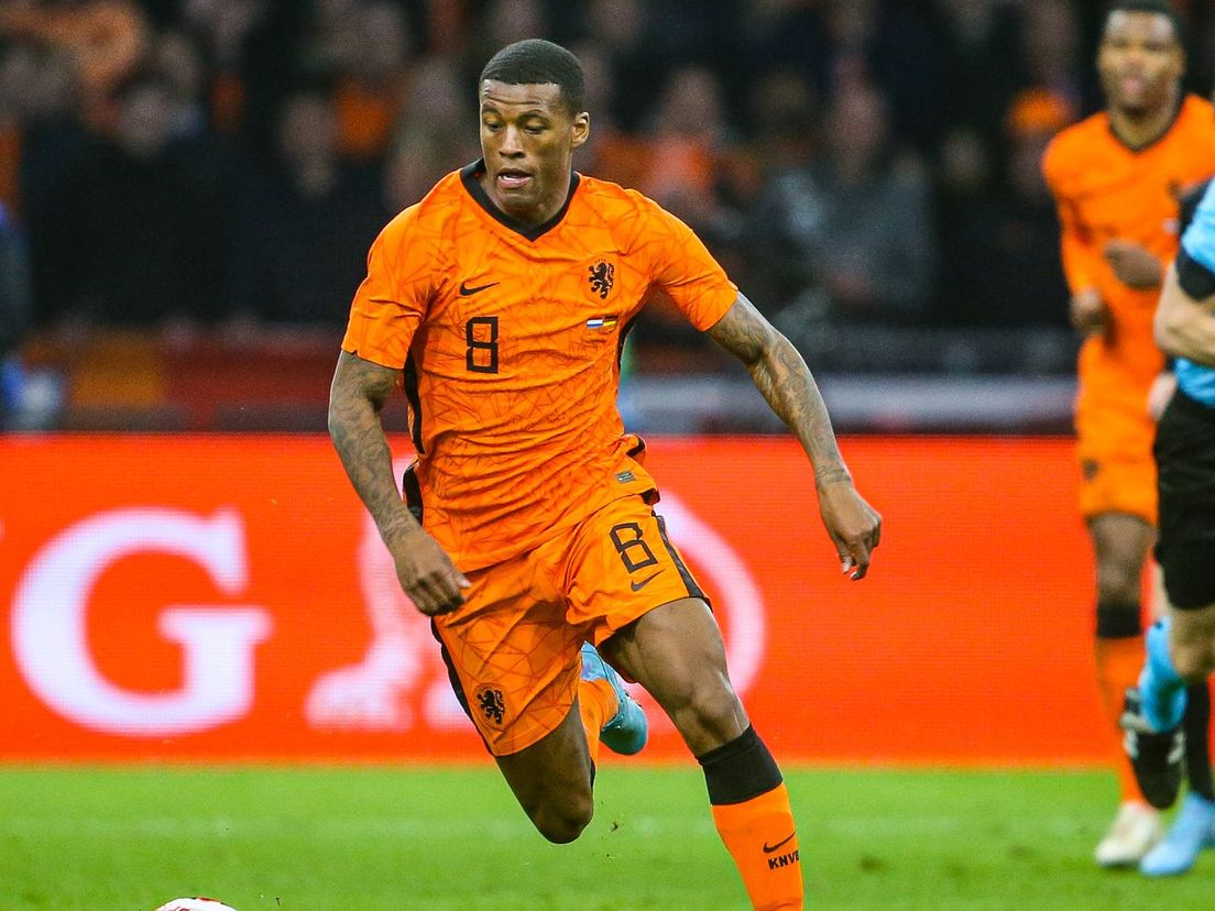 Georginio Wijnaldum in het shirt van Oranje tijdens Nederland-Duitsland