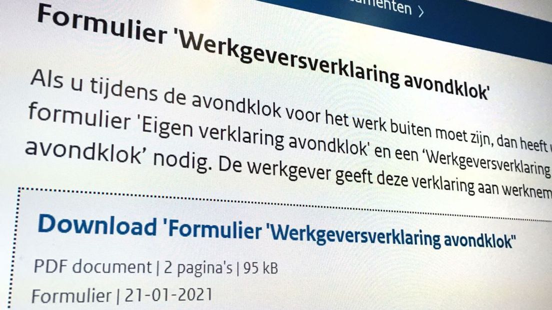 De werkgeversverklaring.