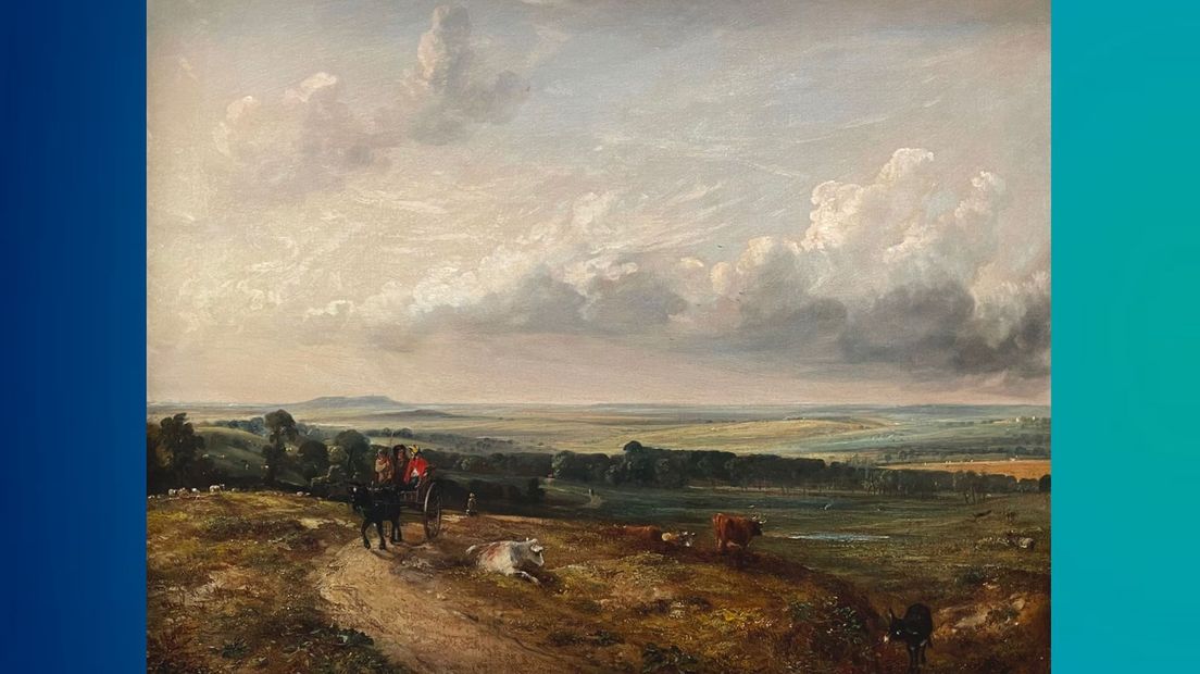 Schilderij 'A View of Hampstead Heath: Child’s Hill, Harrow in the Distance'