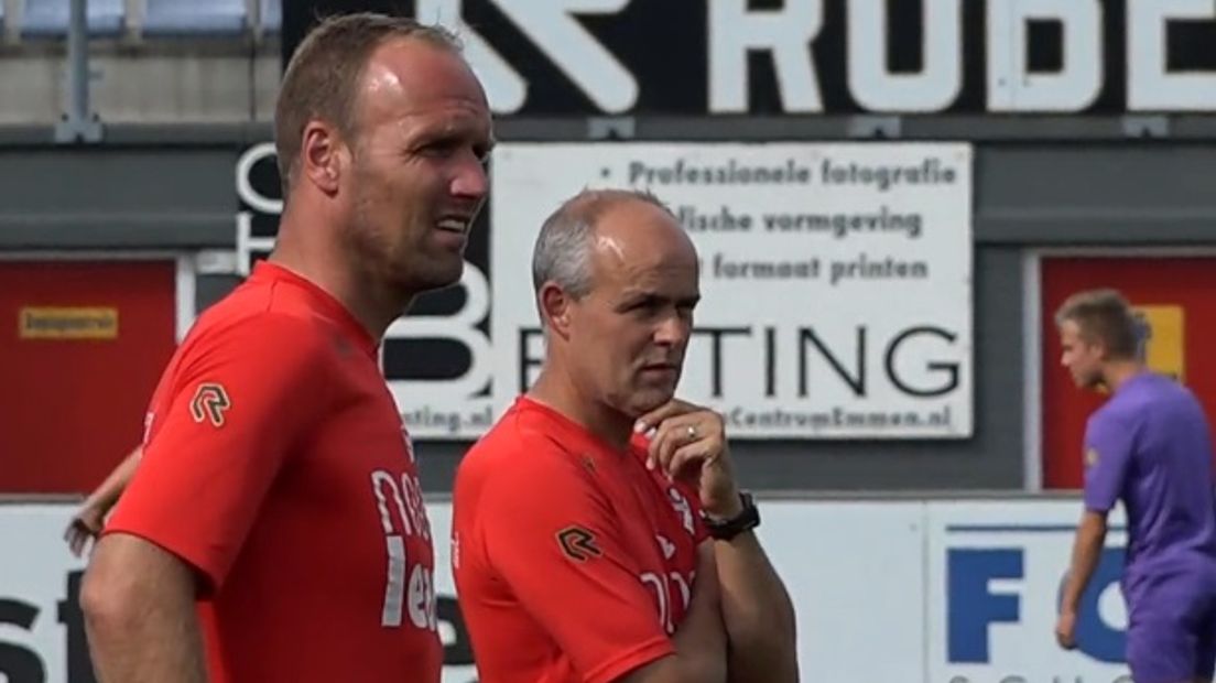 Dick Lukkien en assistent-trainer René Grummel (archieffoto)