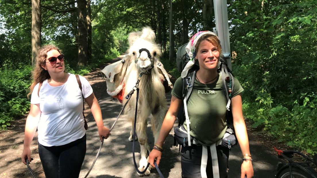 Tamar (rechts) en haar Einstein in de bossen van Groenekan.