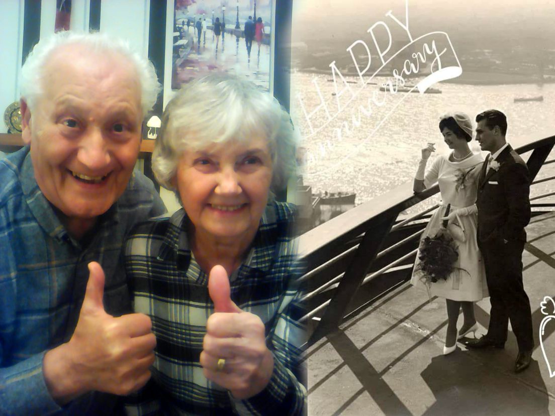 Desmond en Marion van den Berg, thuis in Engeland en op de Euromast.