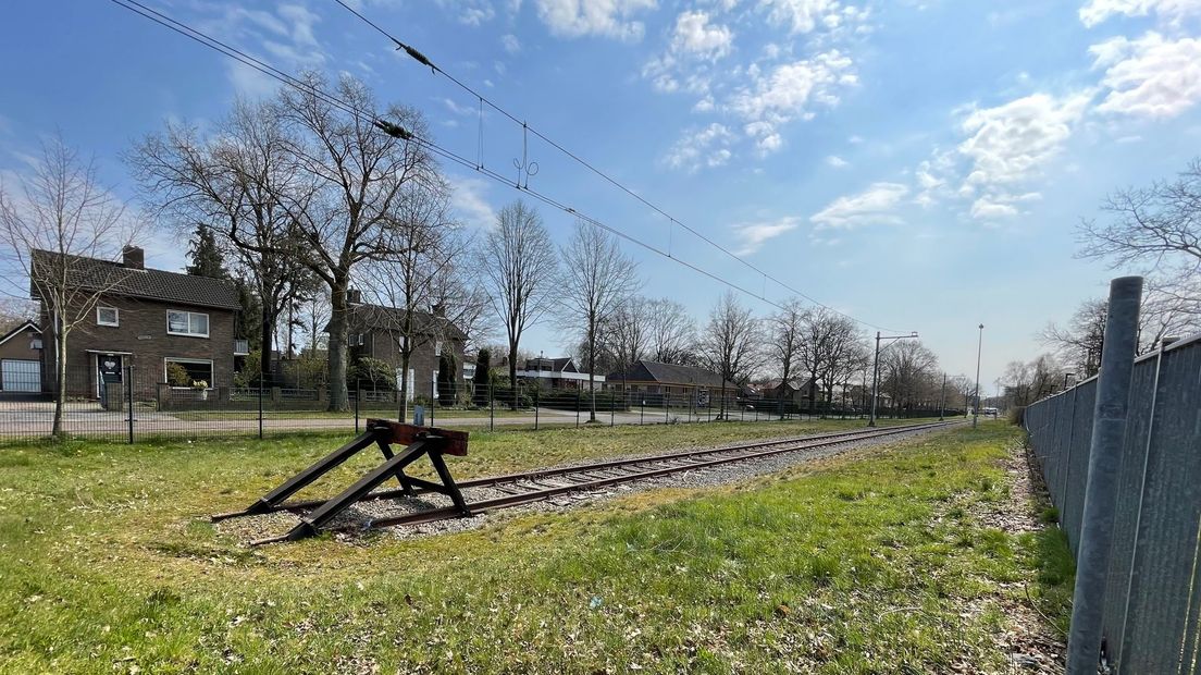 Stootblok bij spoorlijn in Emmen