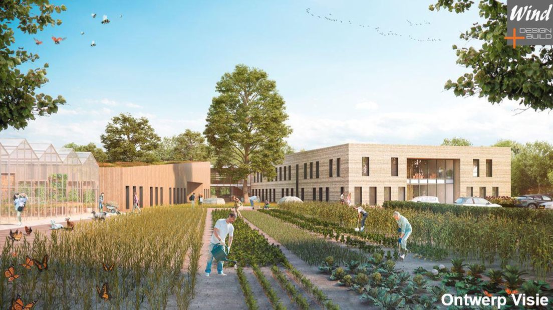 Vmbo-leerlingen en mbo-studenten zitten straks samen in dezelfde school (afbeelding: Wind Design + Build)