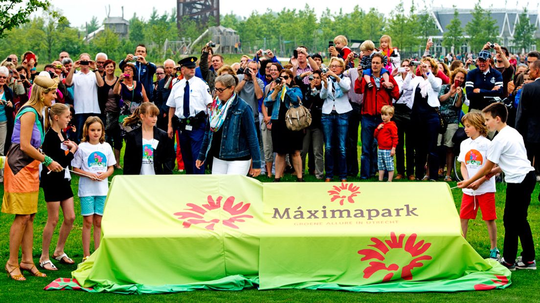 Koningin Maxima tijdens de opening van het park in 2013