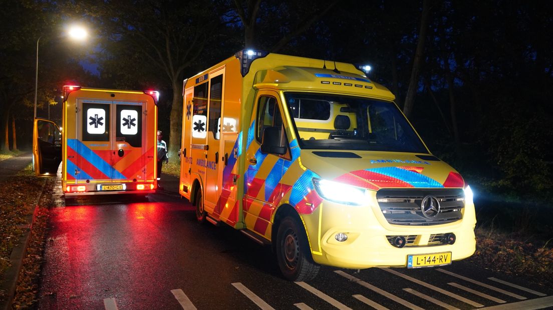 Ambulances ter plaatse bij het ongeval