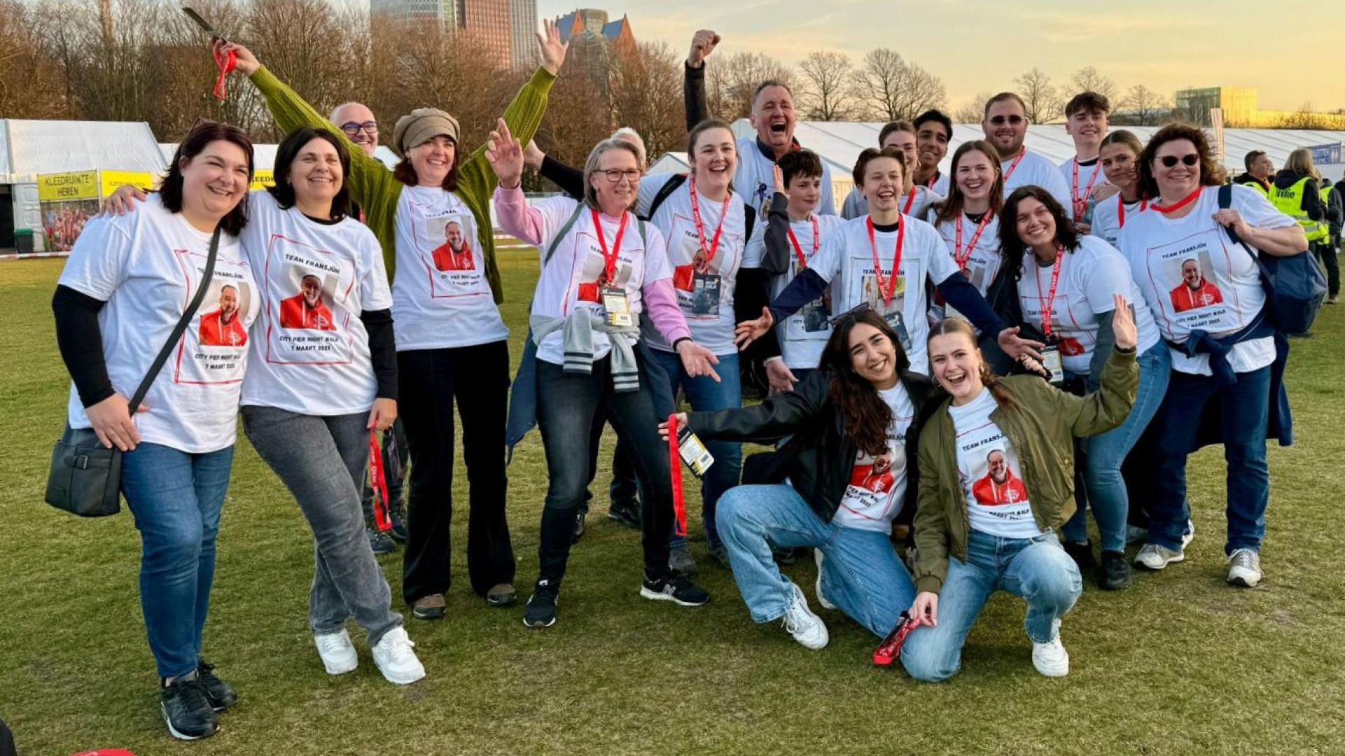 Team Fransje vlak voor de start