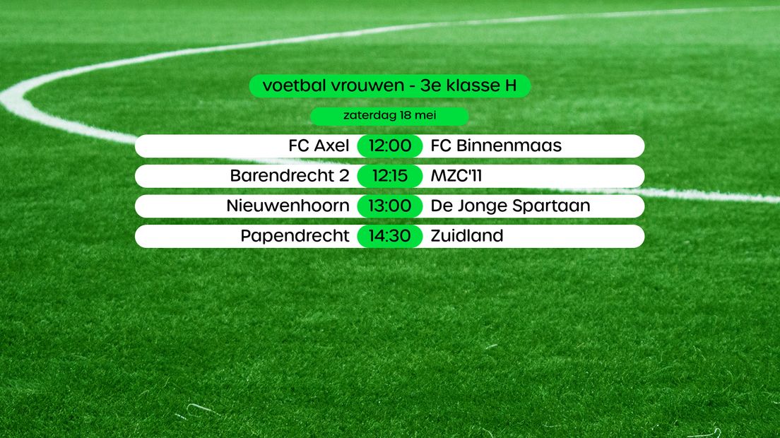 Programma 3e klasse H vrouwen, swipe voor stand