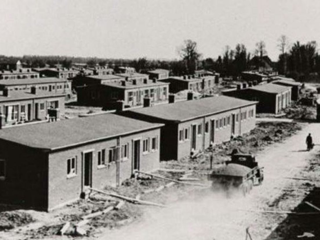 Bouw van de Wielewaal net na de Tweede Wereldoorlog.