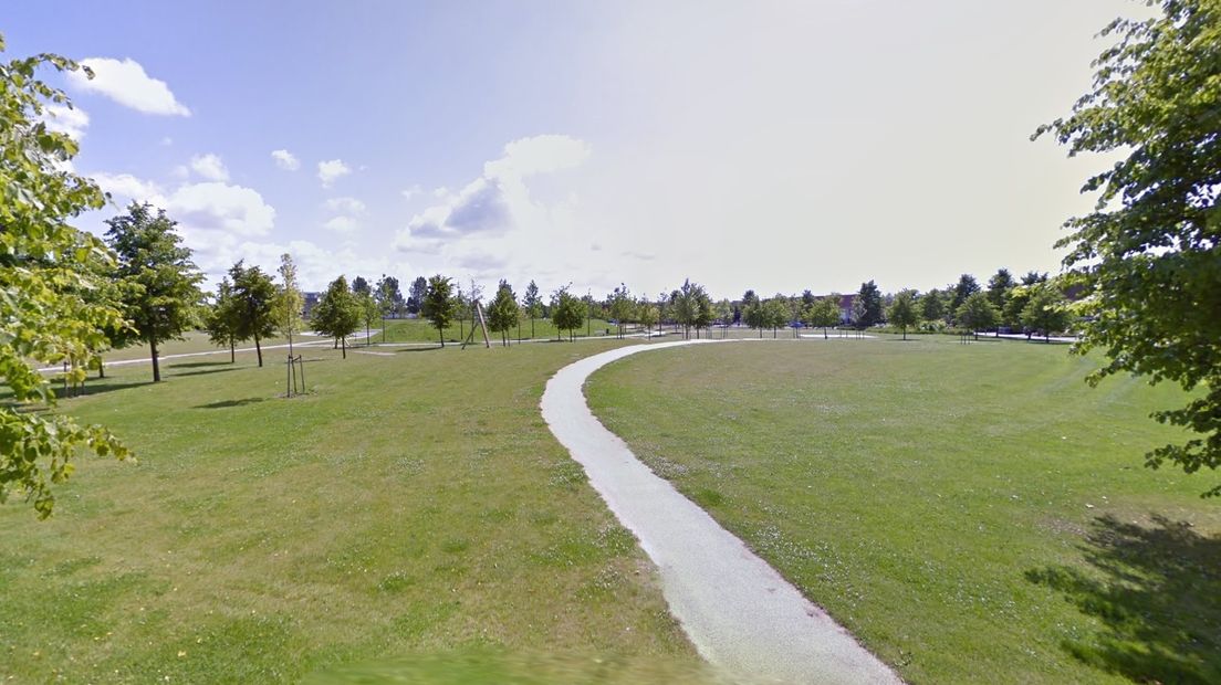 In het Anne Frank Park in de Assense wijk Marsdijk zijn twee mensen beroofd en bedreigd (Rechten: Google Streetview)