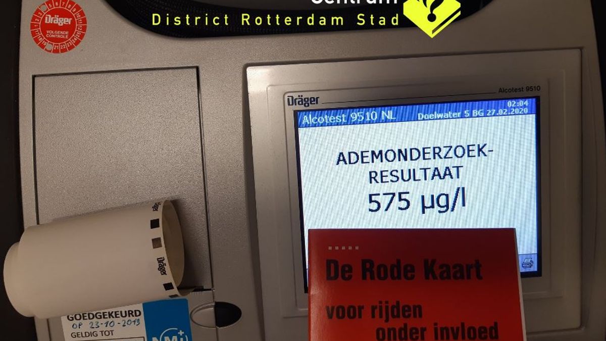 Beginnend bestuurder gepakt met zes keer teveel aan alcohol in het