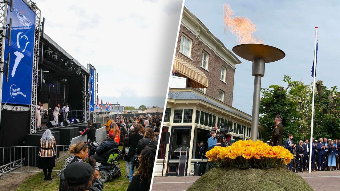 In Gelderland is weer van alles te doen op Bevrijdingsdag, zoals het festival in Apeldoorn (links).