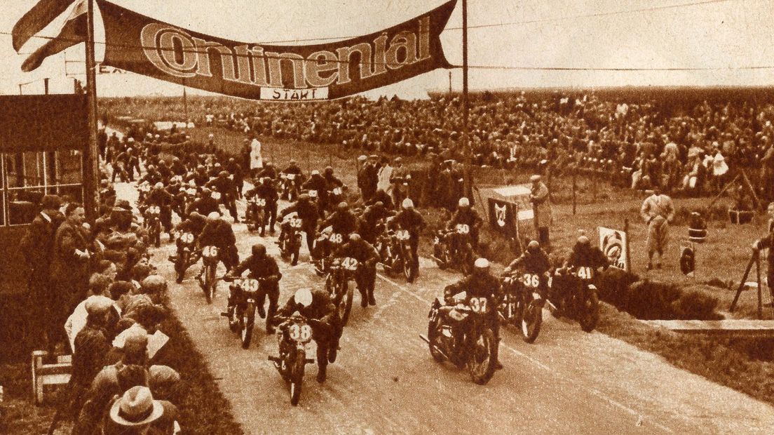De start- en finishlijn in 1934