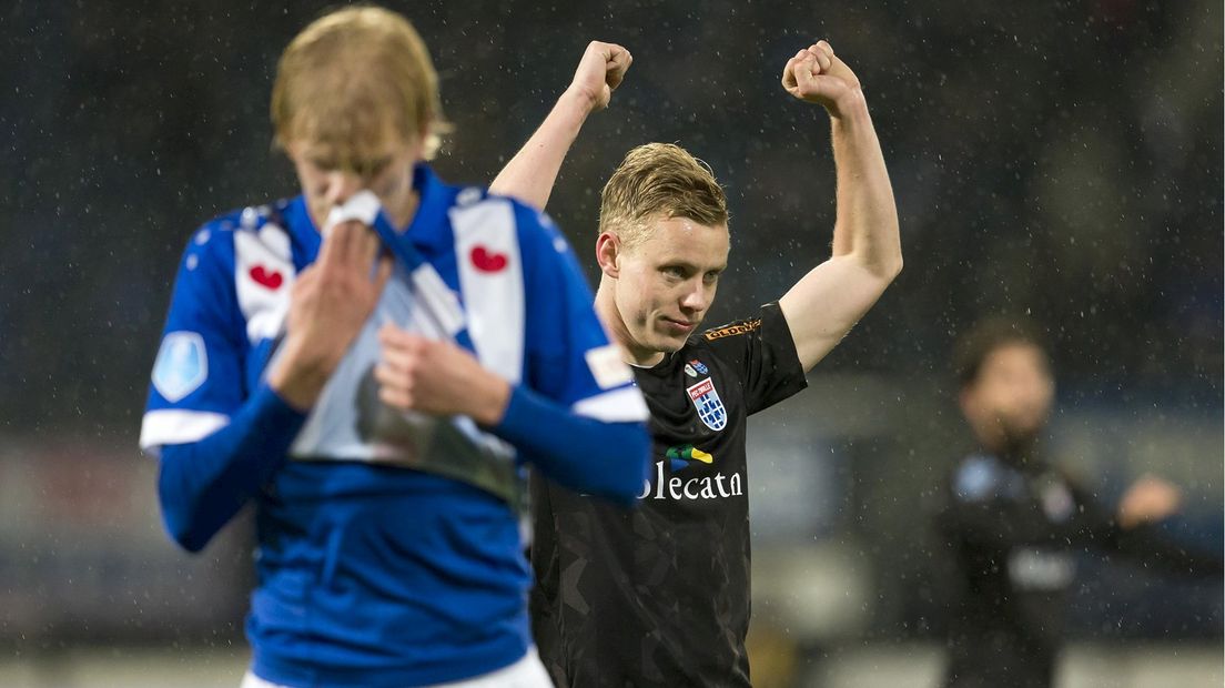 Rick Dekker na de zege op sc Heerenveen