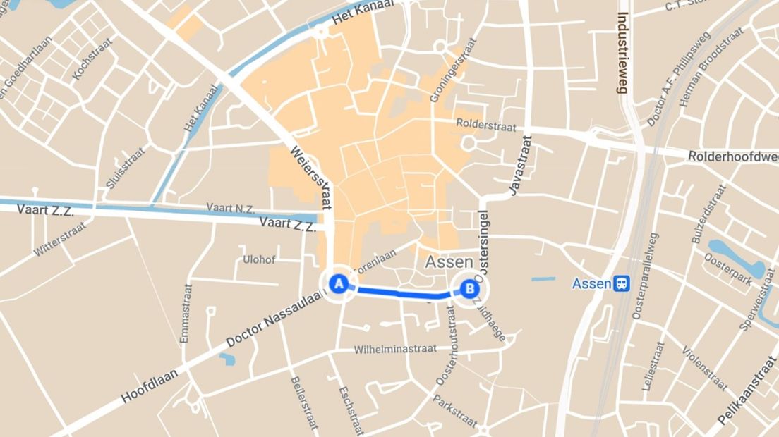 Route Zuidersingel verkeerspunt suggestiefietsstroken kerkplein