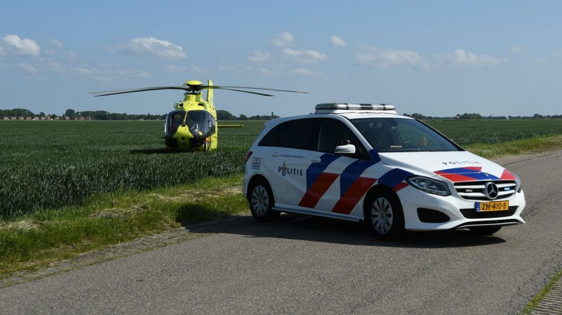 Ook de traumahelikopter kwam ter plaatse