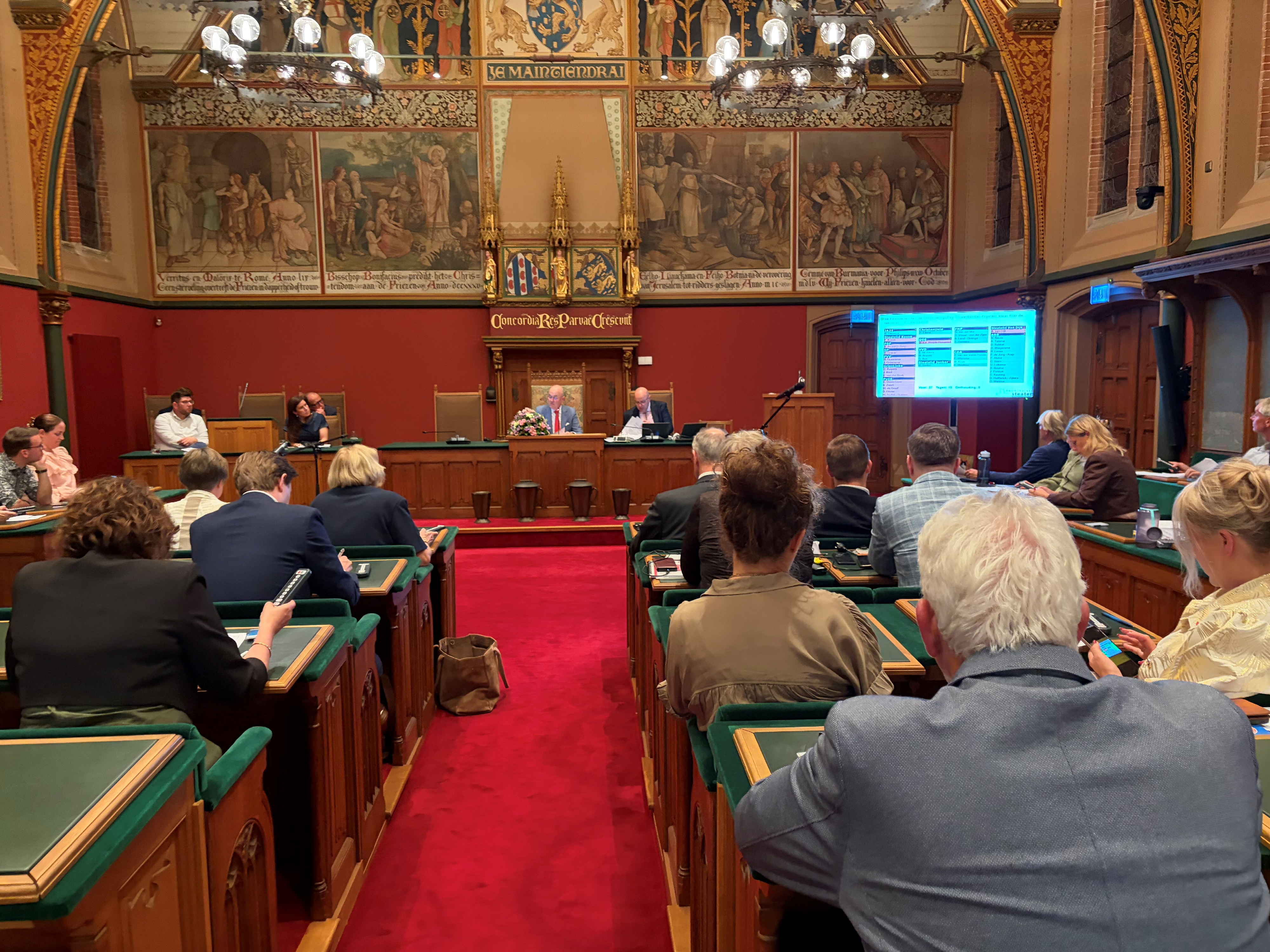 Een duidelijke meerderheid stemde voor de provinciale omgevingsvisie: 27-15