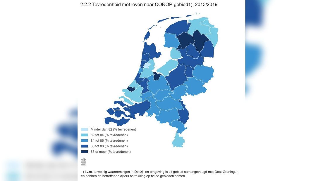 Yn Súd-East Fryslân binne de bewenners it meast tefreden