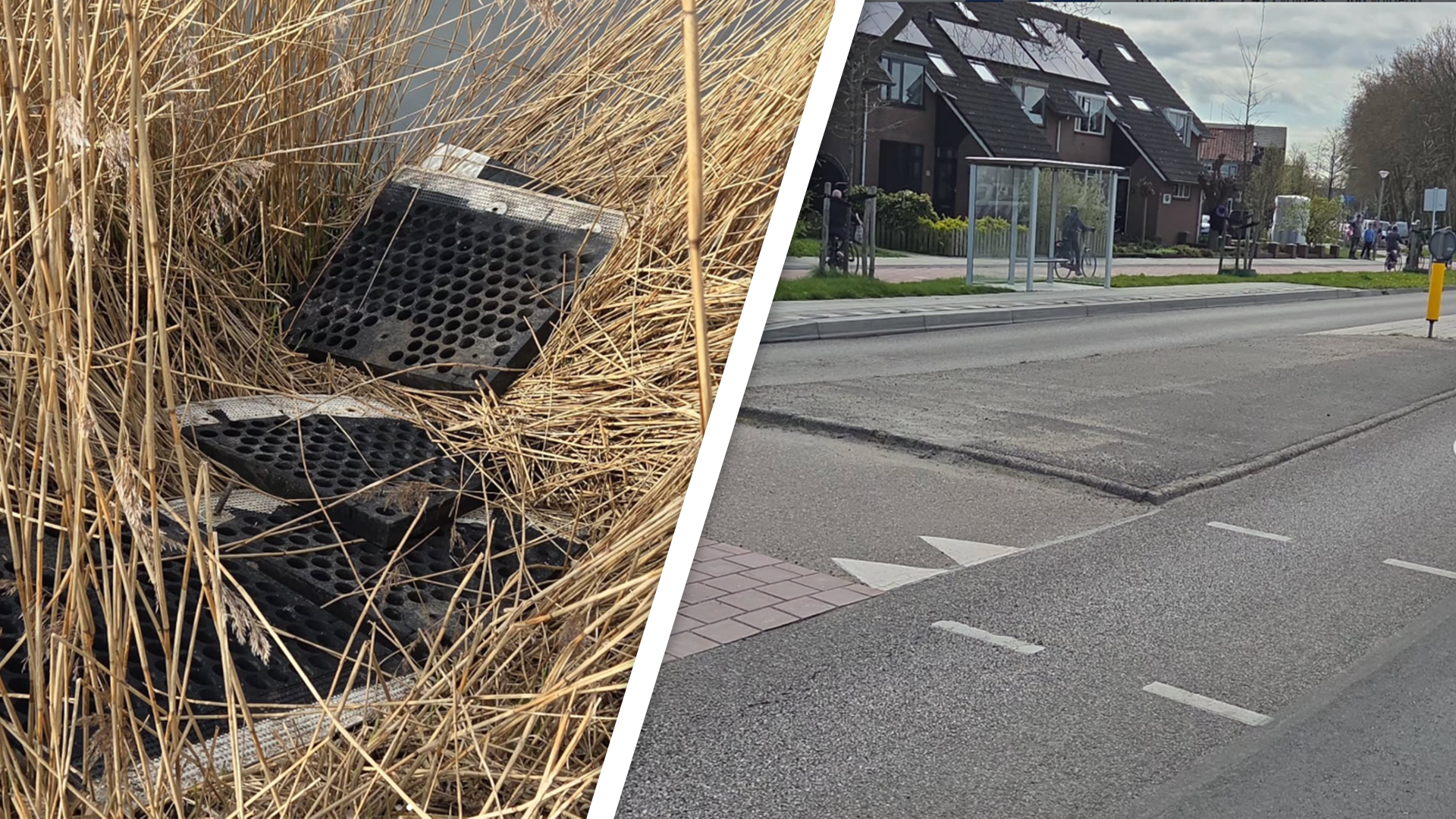 Nieuwe drempels 's nachts losgeschroefd en in sloot gedumpt in Oudewater